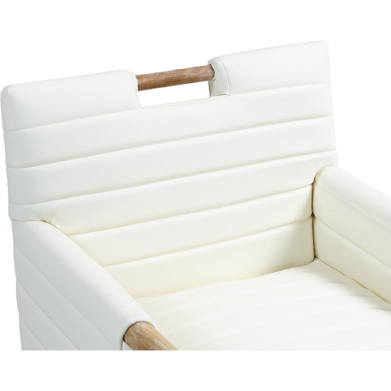 Meridian Aimee Cream Vegan Leather Dining Arm Chair IMAGE 8