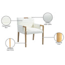 Meridian Aimee Cream Vegan Leather Dining Arm Chair IMAGE 9