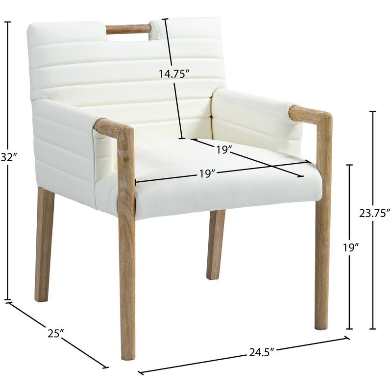 Meridian Aimee Cream Vegan Leather Dining Arm Chair IMAGE 9