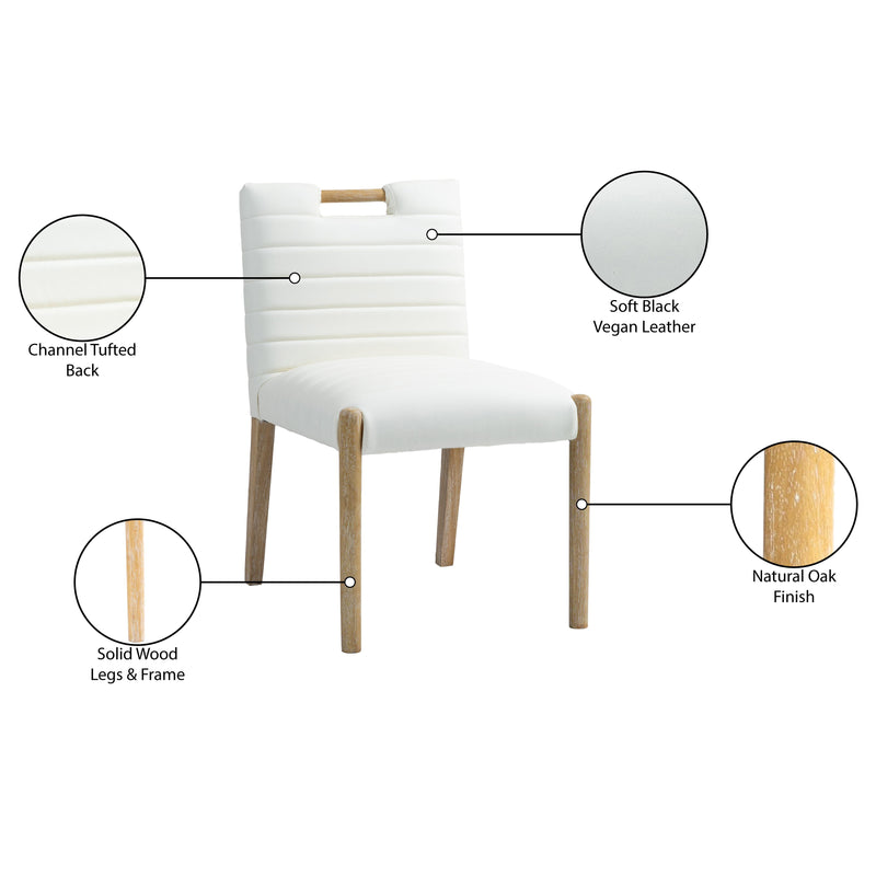 Meridian Aimee Cream Vegan Leather Dining Side Chair IMAGE 10