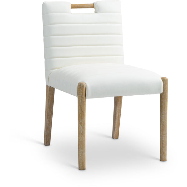 Meridian Aimee Cream Vegan Leather Dining Side Chair IMAGE 1