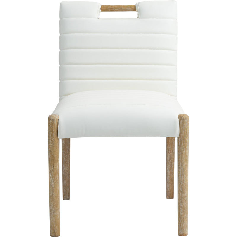 Meridian Aimee Cream Vegan Leather Dining Side Chair IMAGE 3