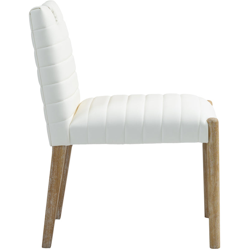 Meridian Aimee Cream Vegan Leather Dining Side Chair IMAGE 4