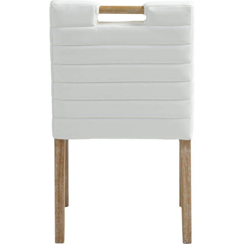 Meridian Aimee Cream Vegan Leather Dining Side Chair IMAGE 5