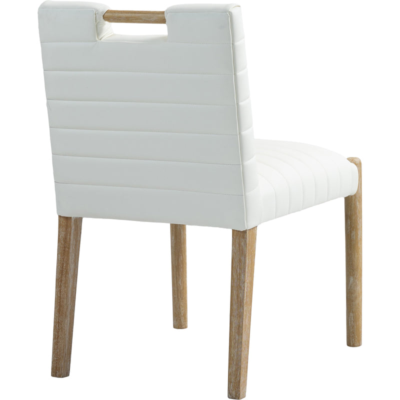Meridian Aimee Cream Vegan Leather Dining Side Chair IMAGE 6