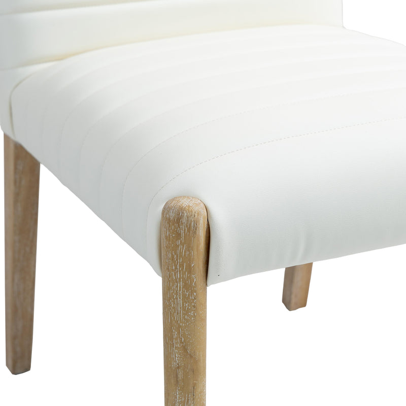 Meridian Aimee Cream Vegan Leather Dining Side Chair IMAGE 7