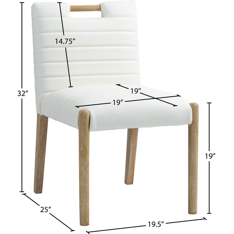 Meridian Aimee Cream Vegan Leather Dining Side Chair IMAGE 9