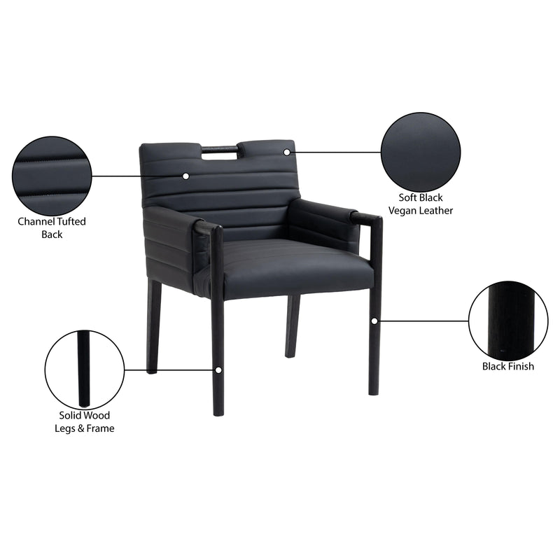Meridian Aimee Black Vegan Leather Dining Arm Chair IMAGE 10