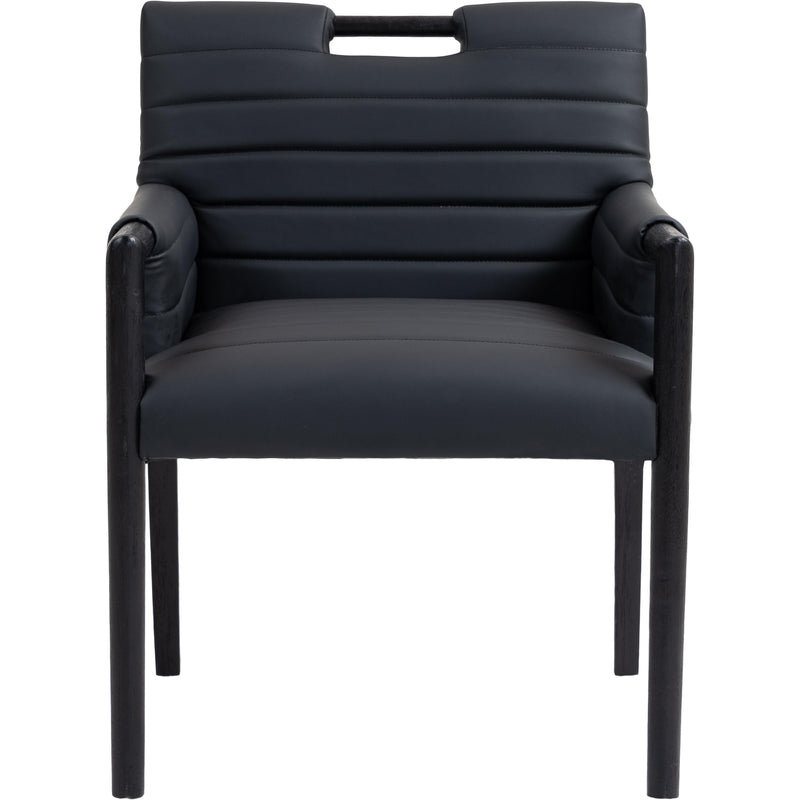 Meridian Aimee Black Vegan Leather Dining Arm Chair IMAGE 3