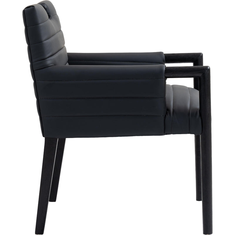 Meridian Aimee Black Vegan Leather Dining Arm Chair IMAGE 4