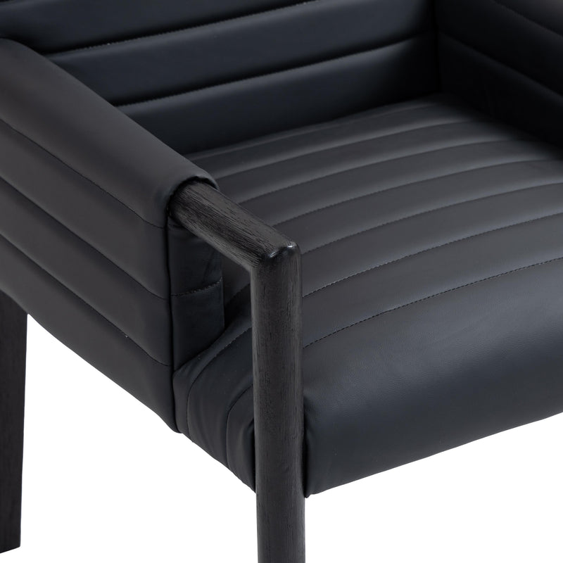 Meridian Aimee Black Vegan Leather Dining Arm Chair IMAGE 7