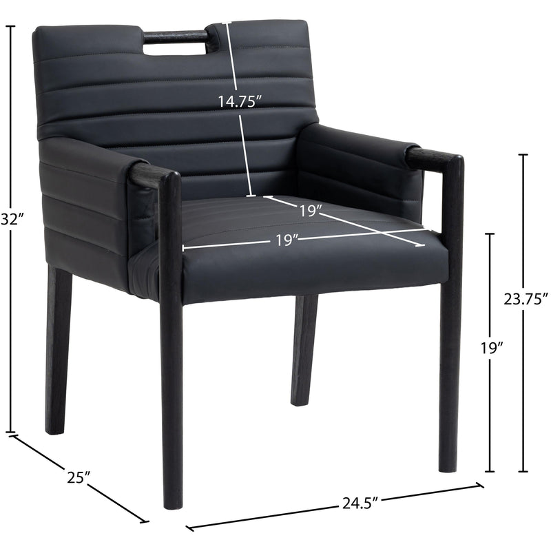 Meridian Aimee Black Vegan Leather Dining Arm Chair IMAGE 9