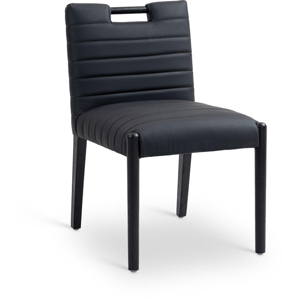 Meridian Aimee Black Vegan Leather Dining Side Chair IMAGE 1