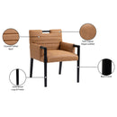 Meridian Aimee Cognac Vegan Leather Dining Arm Chair IMAGE 10