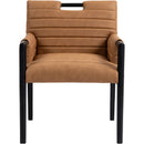 Meridian Aimee Cognac Vegan Leather Dining Arm Chair IMAGE 3