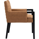 Meridian Aimee Cognac Vegan Leather Dining Arm Chair IMAGE 4