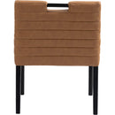 Meridian Aimee Cognac Vegan Leather Dining Arm Chair IMAGE 5