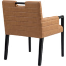 Meridian Aimee Cognac Vegan Leather Dining Arm Chair IMAGE 6