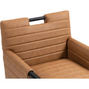Meridian Aimee Cognac Vegan Leather Dining Arm Chair IMAGE 8