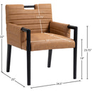 Meridian Aimee Cognac Vegan Leather Dining Arm Chair IMAGE 9