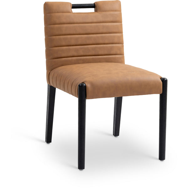 Meridian Aimee Cognac Vegan Leather Dining Side Chair IMAGE 1