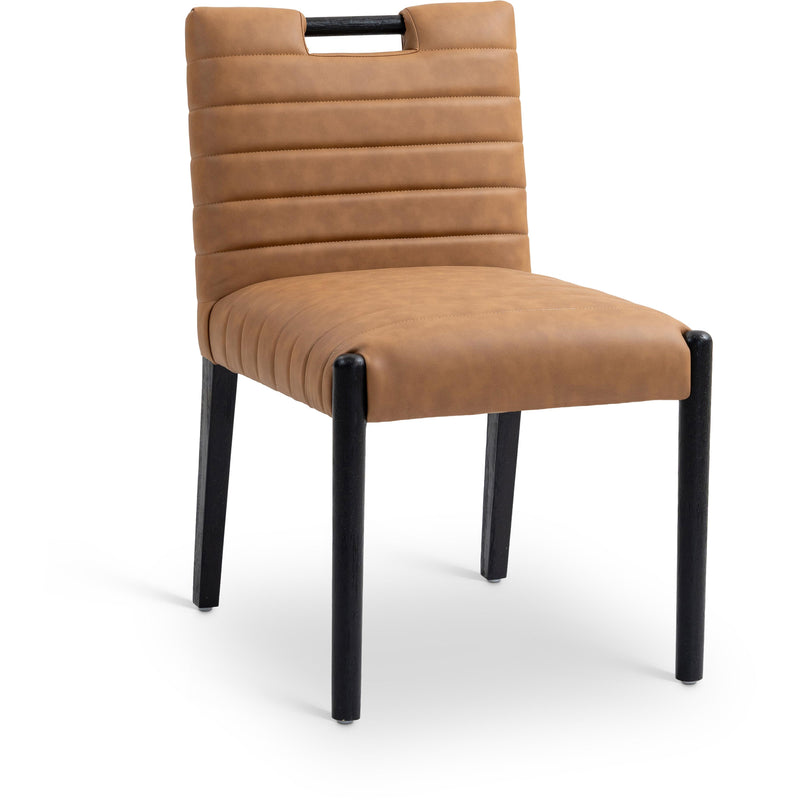 Meridian Aimee Cognac Vegan Leather Dining Side Chair IMAGE 1