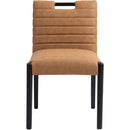 Meridian Aimee Cognac Vegan Leather Dining Side Chair IMAGE 3
