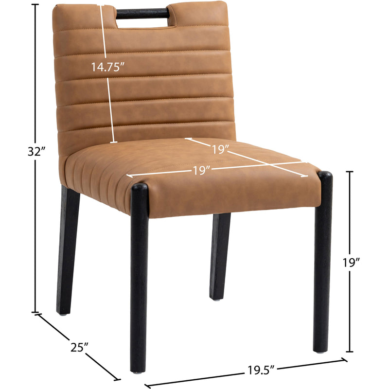 Meridian Aimee Cognac Vegan Leather Dining Side Chair IMAGE 9