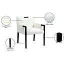 Meridian Aimee Cream Vegan Leather Dining Arm Chair IMAGE 10