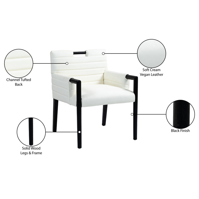 Meridian Aimee Cream Vegan Leather Dining Arm Chair IMAGE 10
