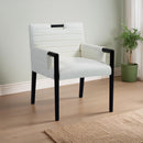Meridian Aimee Cream Vegan Leather Dining Arm Chair IMAGE 2