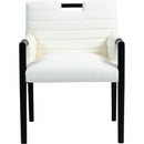 Meridian Aimee Cream Vegan Leather Dining Arm Chair IMAGE 3
