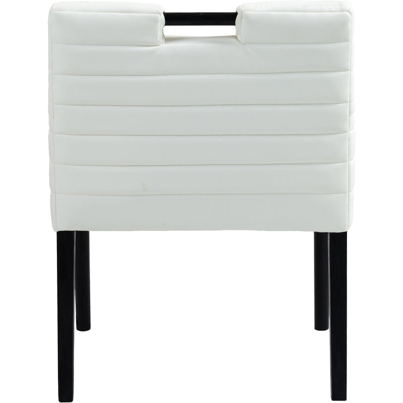 Meridian Aimee Cream Vegan Leather Dining Arm Chair IMAGE 5