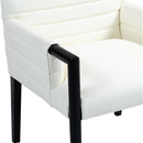 Meridian Aimee Cream Vegan Leather Dining Arm Chair IMAGE 7