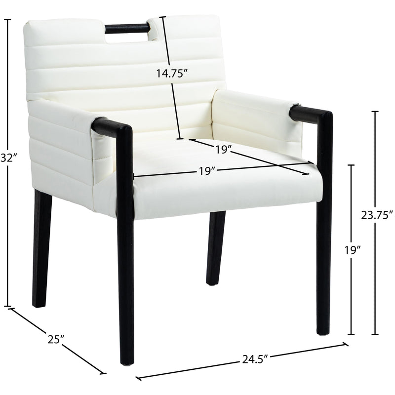 Meridian Aimee Cream Vegan Leather Dining Arm Chair IMAGE 9