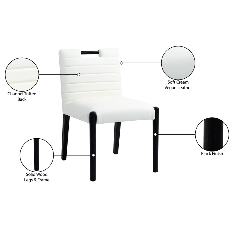Meridian Aimee Cream Vegan Leather Dining Side Chair IMAGE 10