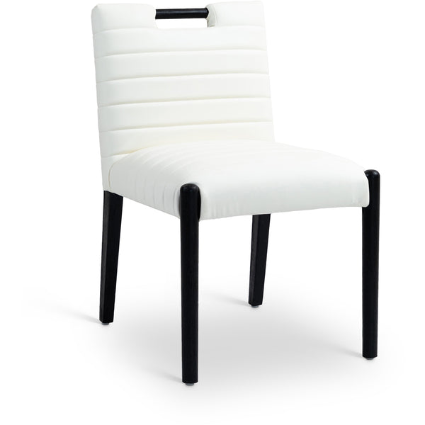 Meridian Aimee Cream Vegan Leather Dining Side Chair IMAGE 1