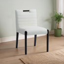 Meridian Aimee Cream Vegan Leather Dining Side Chair IMAGE 2