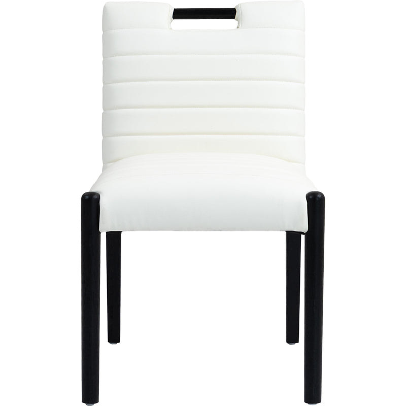 Meridian Aimee Cream Vegan Leather Dining Side Chair IMAGE 3