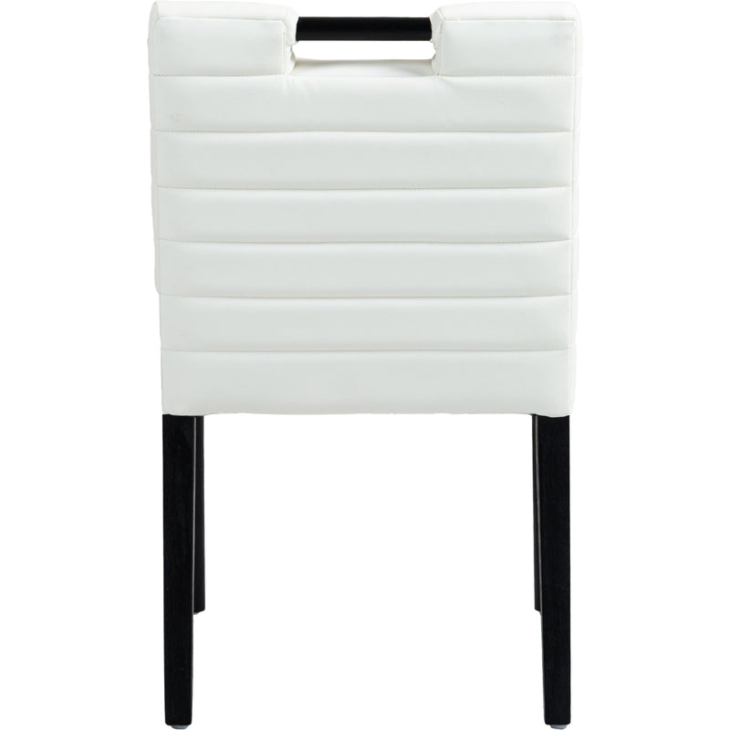 Meridian Aimee Cream Vegan Leather Dining Side Chair IMAGE 5