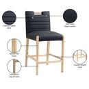 Meridian Aimee Black Vegan Leather Counter Stool IMAGE 10