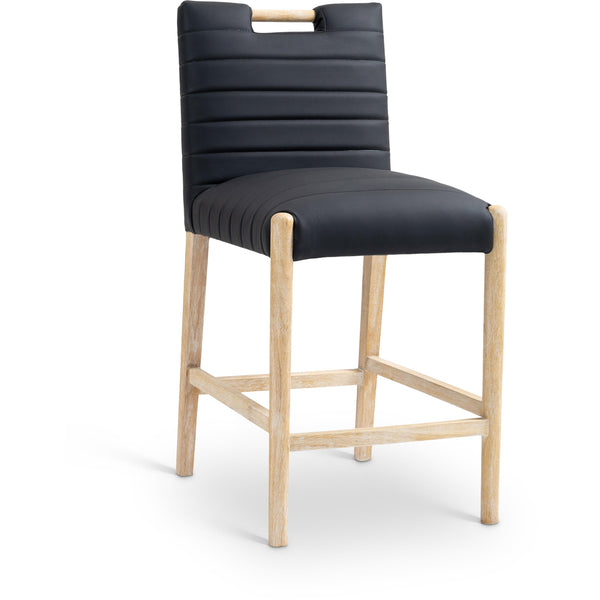 Meridian Aimee Black Vegan Leather Counter Stool IMAGE 1
