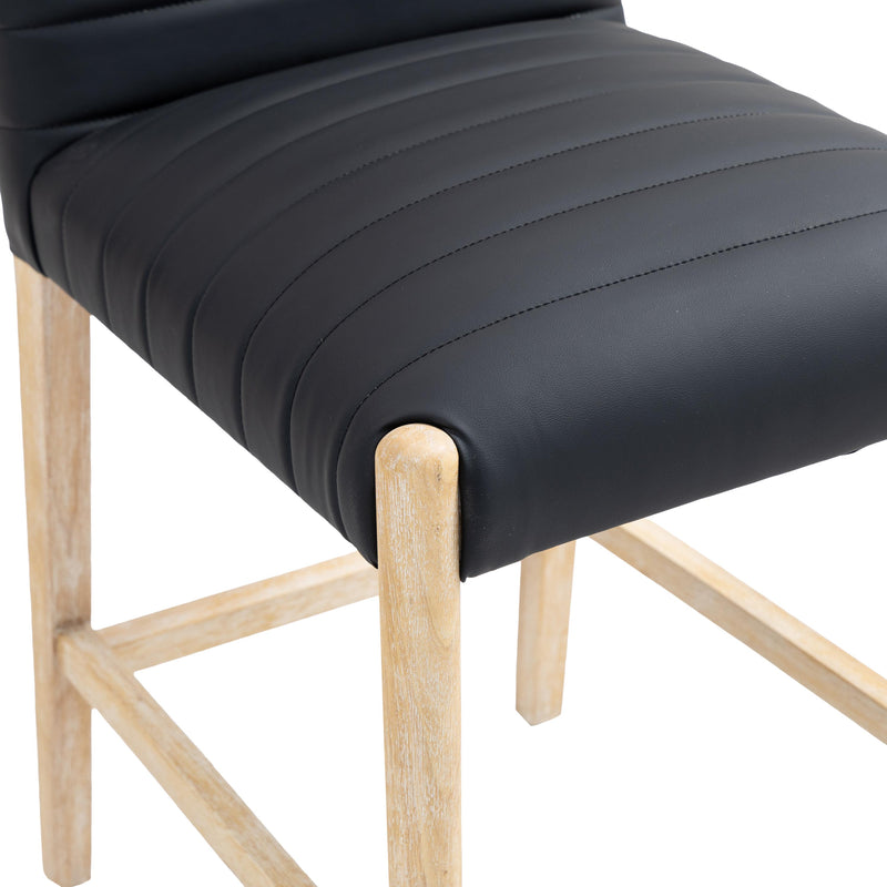 Meridian Aimee Black Vegan Leather Counter Stool IMAGE 7