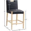 Meridian Aimee Black Vegan Leather Counter Stool IMAGE 9