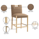 Meridian Aimee Brown Vegan Leather Counter Stool IMAGE 10