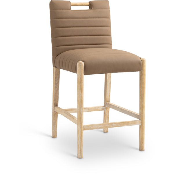 Meridian Aimee Brown Vegan Leather Counter Stool IMAGE 1