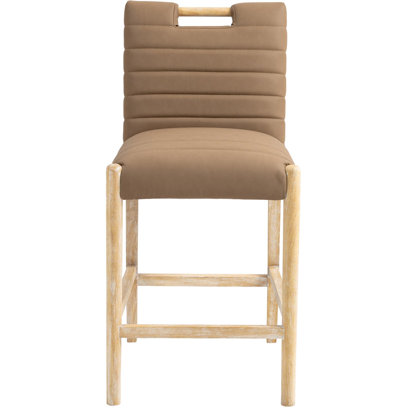 Meridian Aimee Brown Vegan Leather Counter Stool IMAGE 3