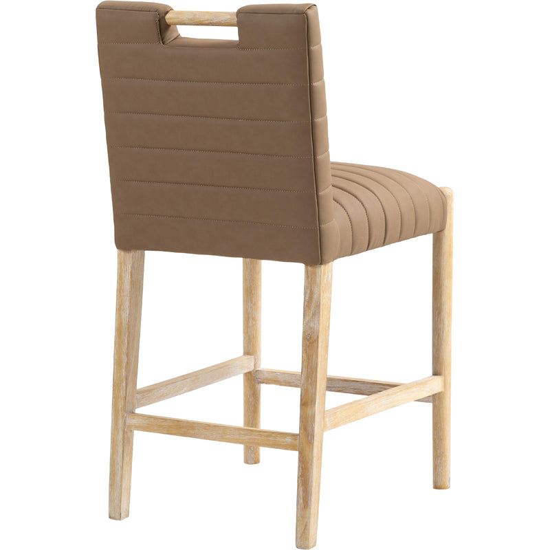 Meridian Aimee Brown Vegan Leather Counter Stool IMAGE 6