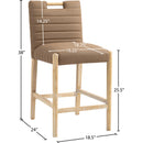 Meridian Aimee Brown Vegan Leather Counter Stool IMAGE 9