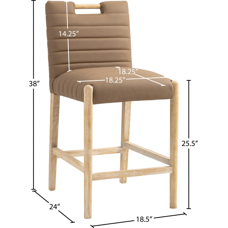 Meridian Aimee Brown Vegan Leather Counter Stool IMAGE 9